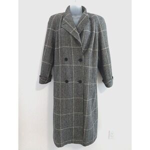 Alorna Womens Over Coat Womens Medium Wool Gray Menswear Double Breast Boss Lady